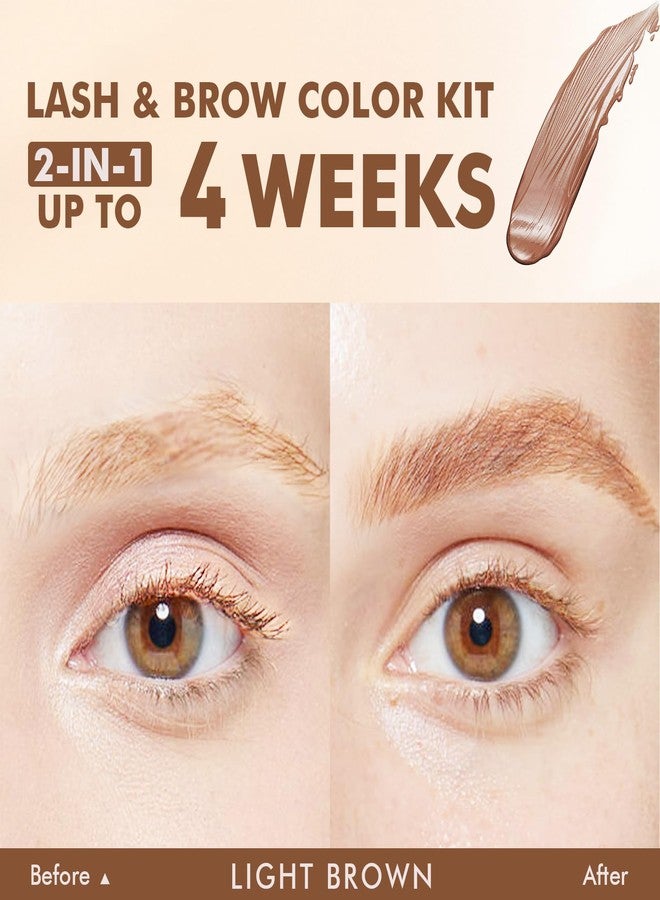 GOLLEE Lash Color Kit Light Brown Lasting for 4 Weeks Professional Eyelash & Eyebrow Color Kit with Natural Looking Safe Ingredients Easy to Use for Salon & Home - Image 2